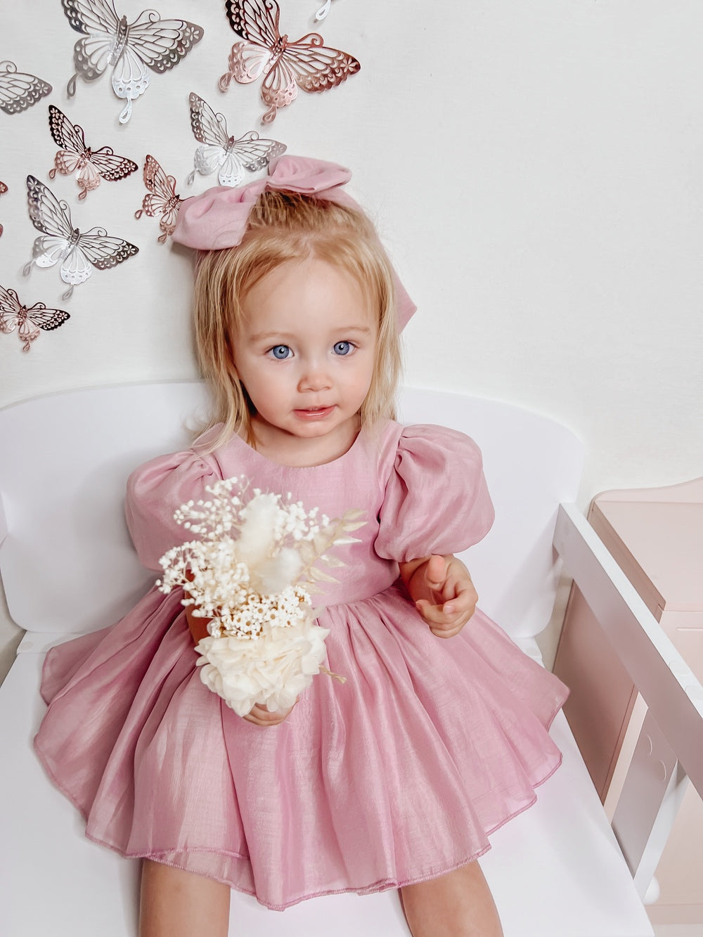 Delia Dusty Pink Baby Dress