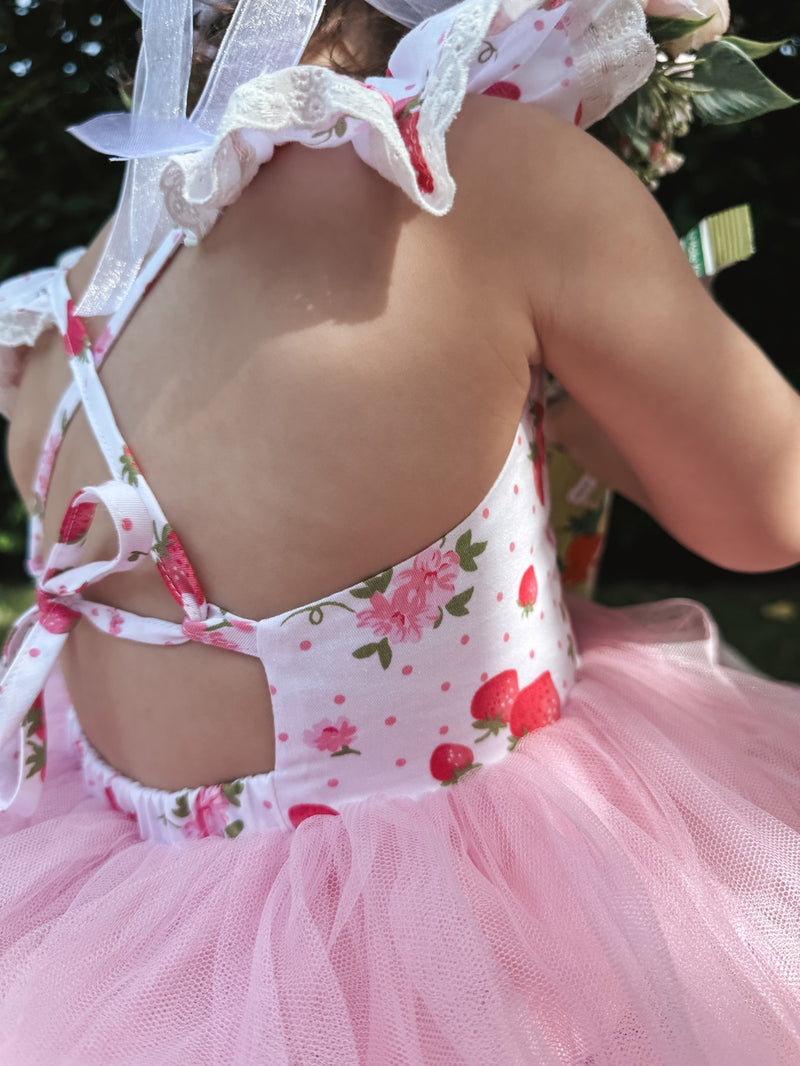 Frankie Girls Tutu Dress - Strawberry - A Little Lacey